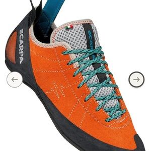 SCARPA Helix Climbing Shoes NWT. Mandarin Red. US Women 7.5 EU 39.  New in box